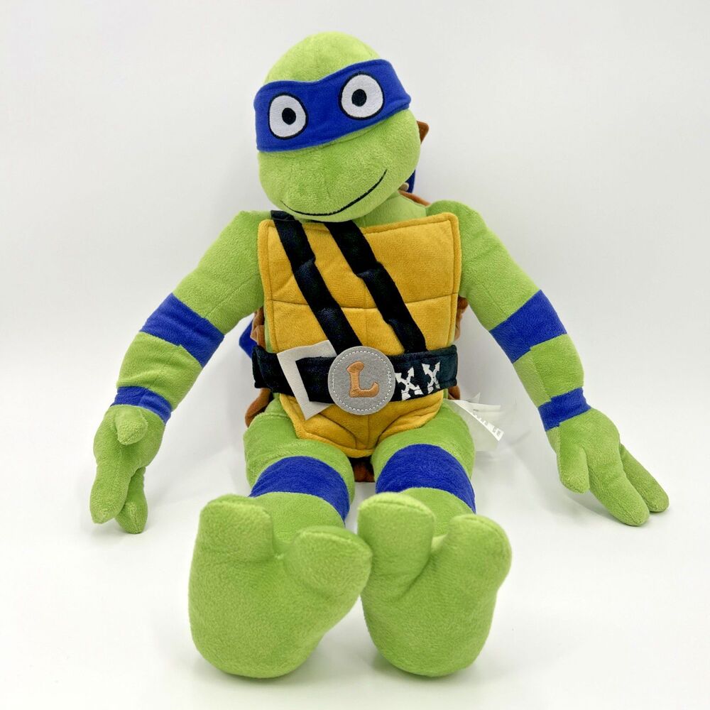 TMNT Mutant Mayhem Leonardo Plush Pillow Buddy 24" Large Ninja Turtles Toy Used